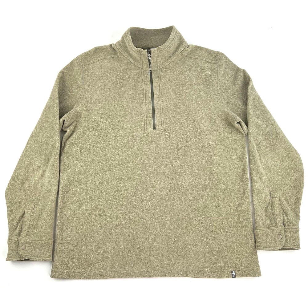 Stio Turpin Fleece Half 1/2 Zip Pullover Sweater Sage Green Mens L Long Sleeve